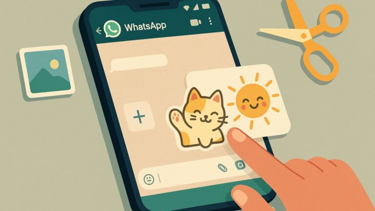figurinhas no WhatsApp aberta no celular
