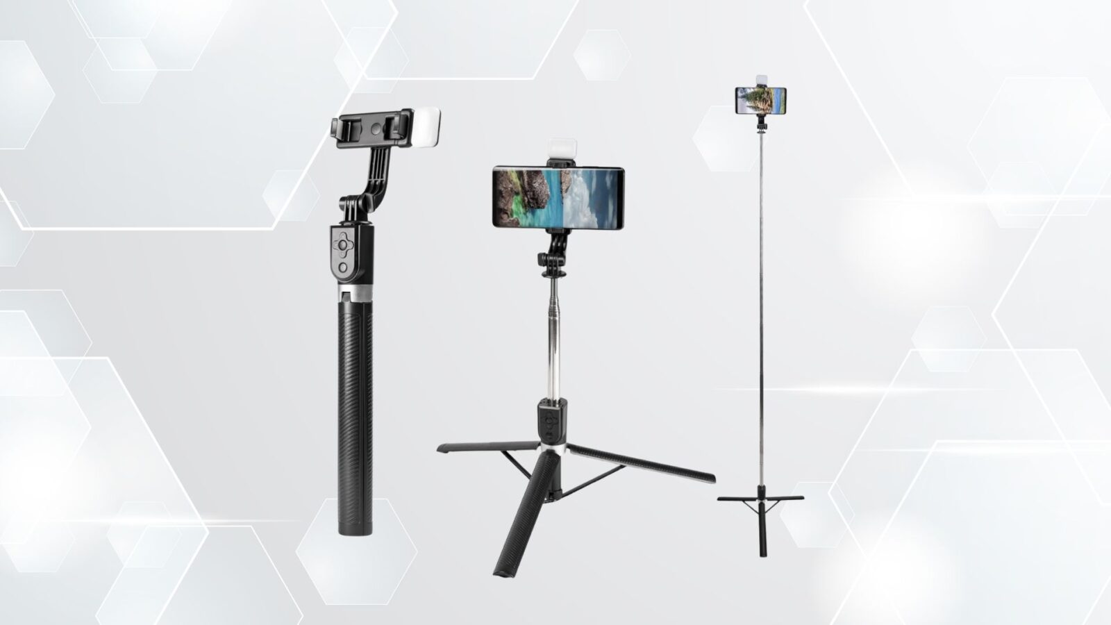 Tripé para celular e pau de self